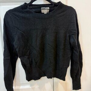 J.crew Cropped Black Cashmere Sweater